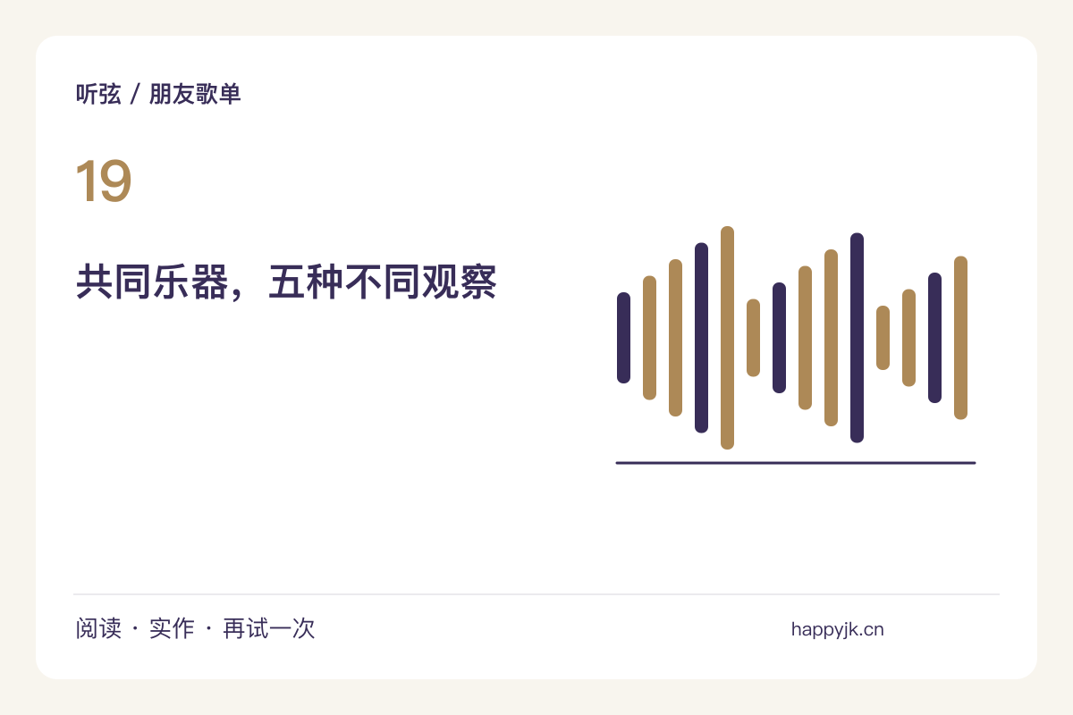 五首歌围绕同一种乐器,曲目之间怎样保留变化主题图解