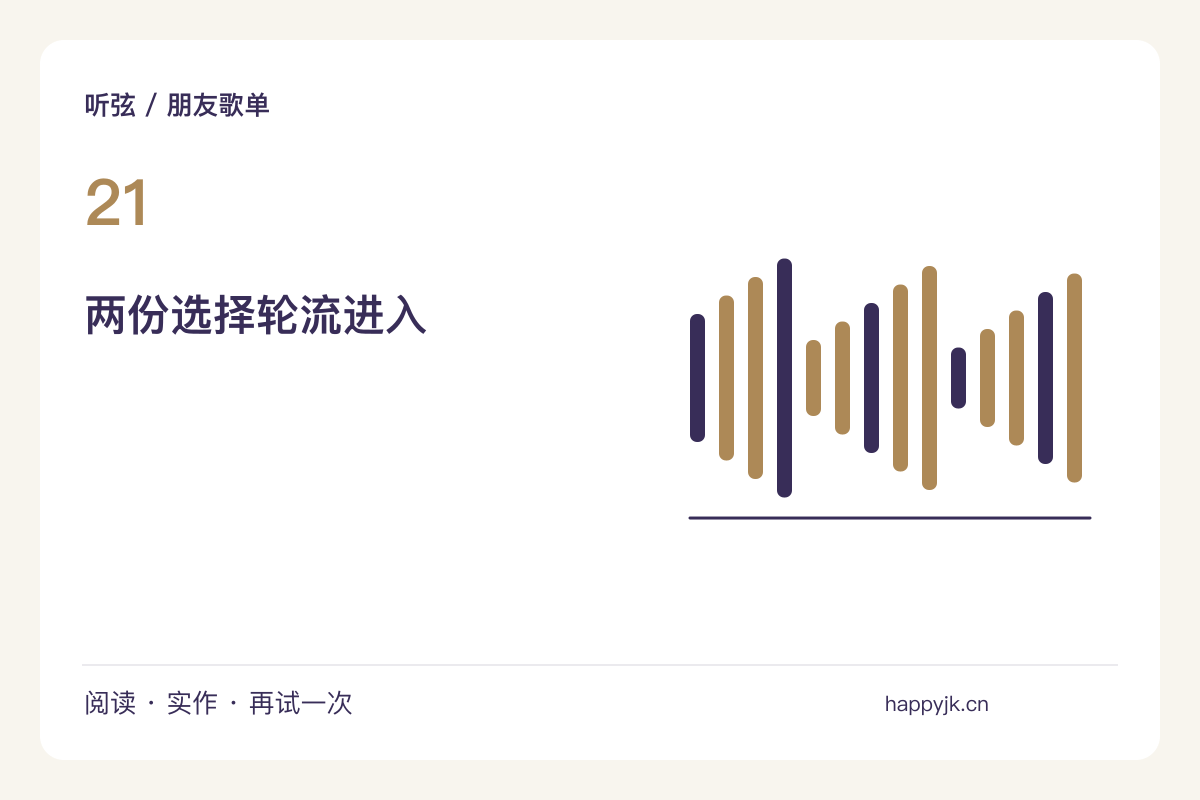 两份歌单交叉排序，让熟悉与陌生交替出现主题图解